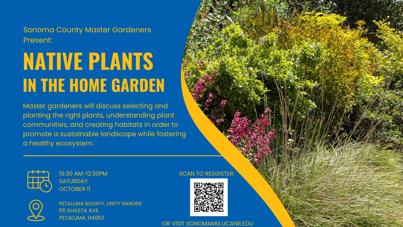 Workshop on how to select native plants for Sonoma County garden