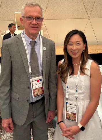 UC Davis distinguished professor Walter Leal with then postdoctoral fellow Lisa Baik of Yale University at the 2024 meeting of the International Congress of Entomology, held Aug. 25-30 in Kyoto.