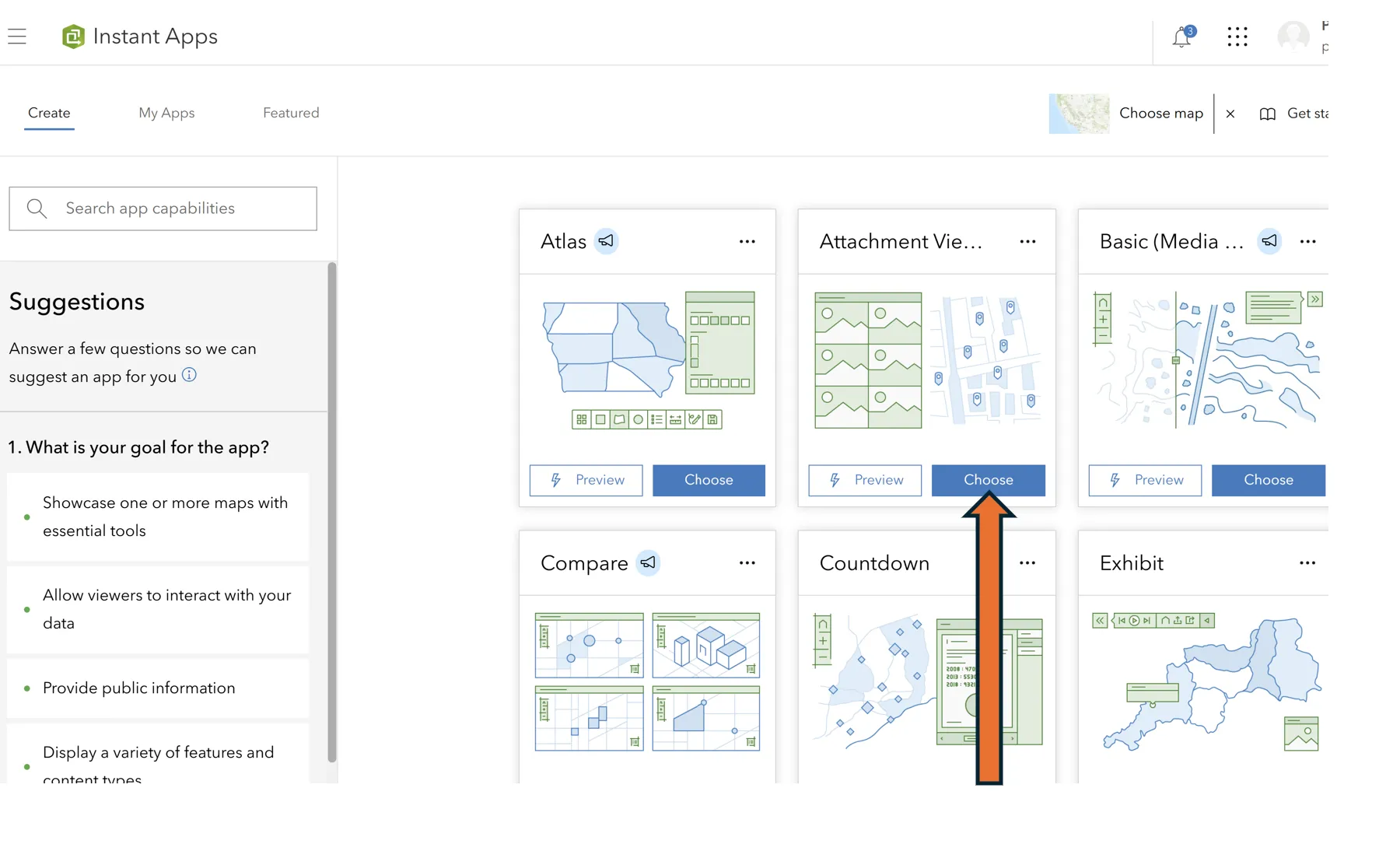 Choose the Attachment Viewer Template with the Instant App Gallery