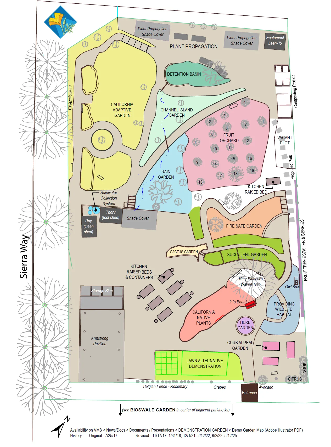 Landscape map detailing the garden layout.
