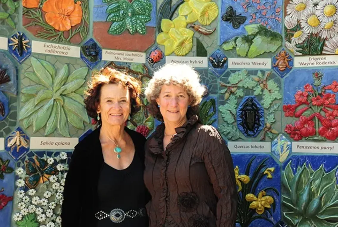 Donna Billick (left) and Diane Ullman, co-founders and co-directors of the UC Davis Art/Science Fusion Program. (Photo by Kathy Keatley Garvey)