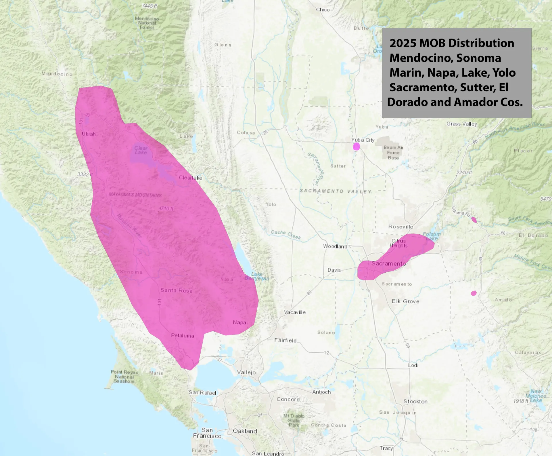 This is an updated map of MOB confirmations as of November 2025.