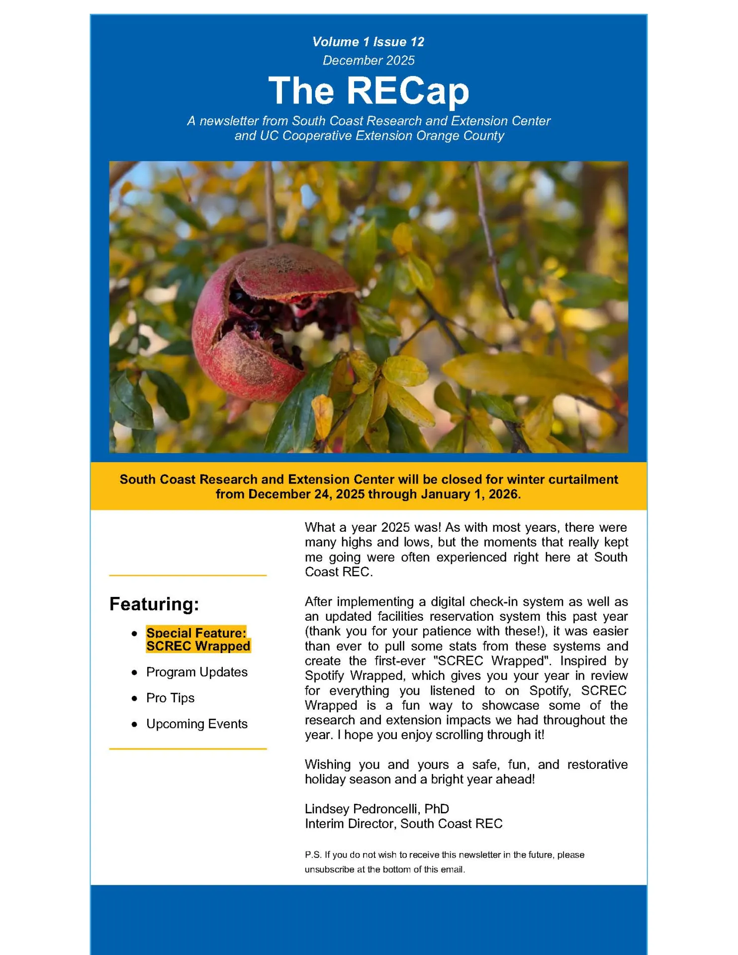 the cover of the December 2025 issue of The RECap