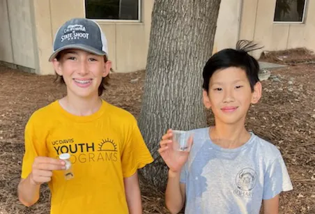Cole Cramer (left) and Connor Hsu met at a 2022 Bio Boot Camp at UC Davis.