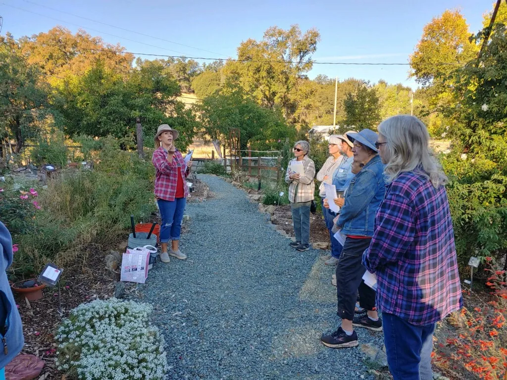People attending a gardening demonstration