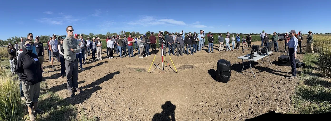 attendees gather round at a field day