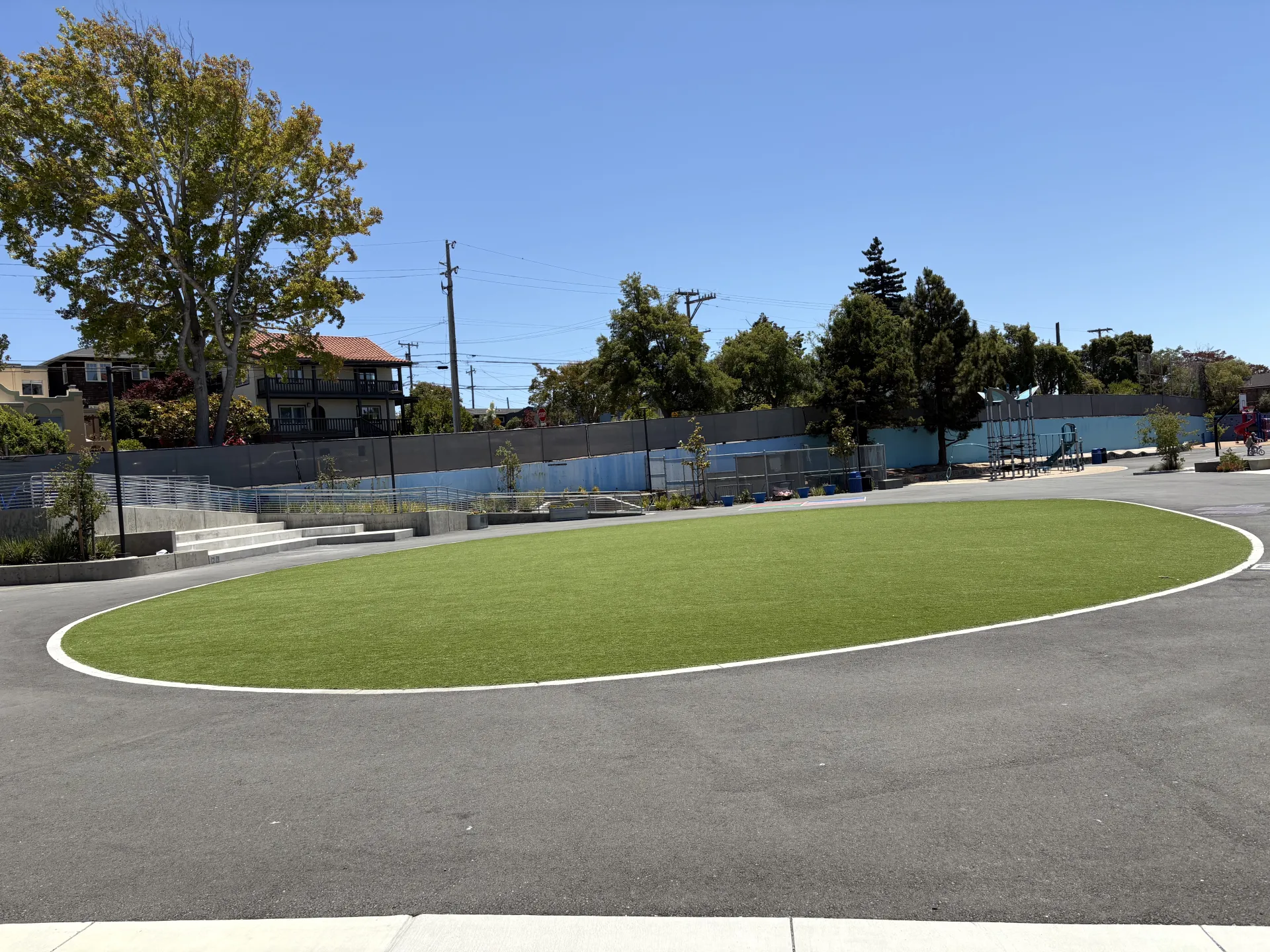 artificial turf play area in school playground