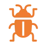 Digital icon of an orange insect
