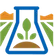 REC logo with a plant inside a beaker