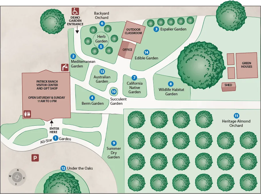 Map of the demonstration garden