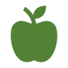 Digital icon of a green apple