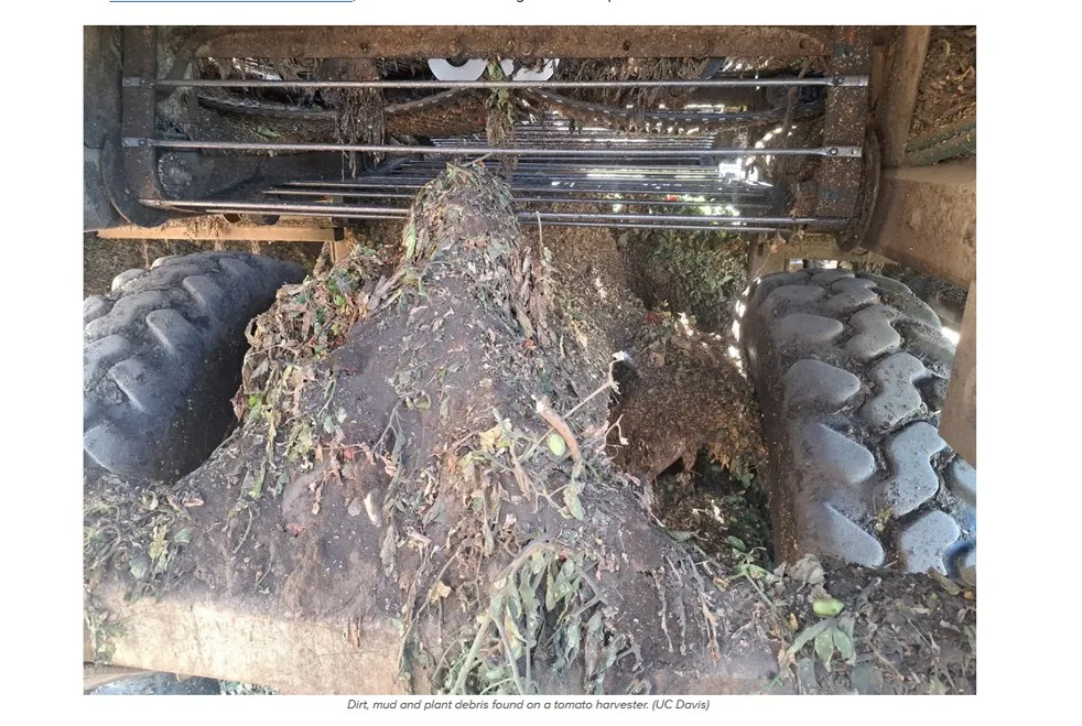 soil on farm equipment