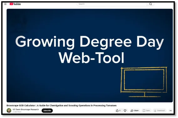 Growing Degree Day Web Tool Youtube video