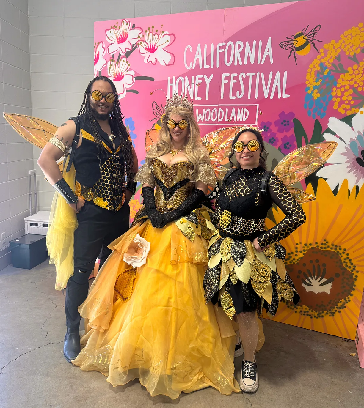 Queen Bee Kristen Cramer with drone, Z Peoples, and worker bee, Zoreen Macaraig, all of the businees, Glass Slipper Dream Parties, Vacaville. (Photo courtesy of Cramer)