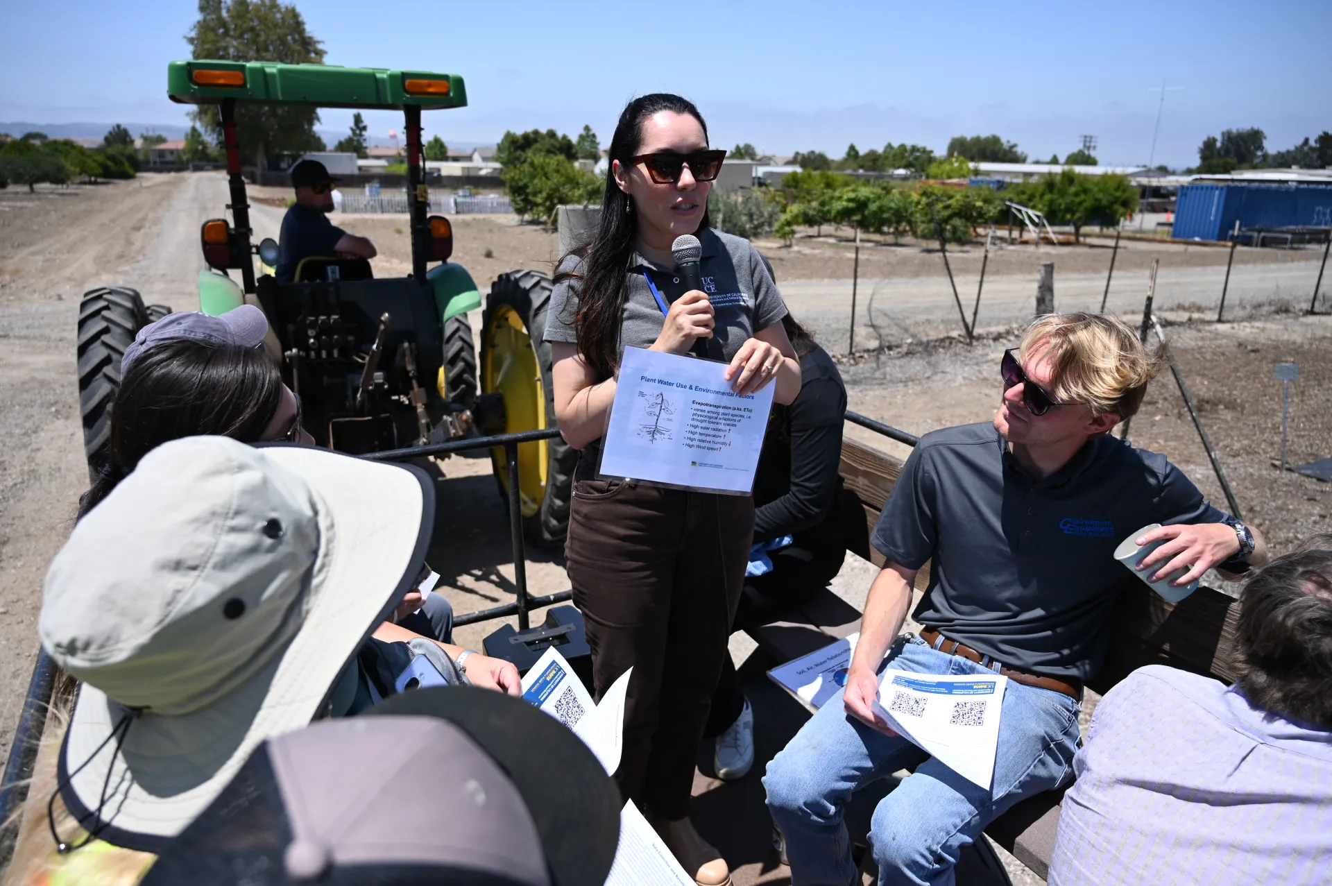 Natalie Levy, Soil Health & Organic Materials Management Advisor sharing details from the UC Landscape Plant Irrigation Trials™ with tour participants. Photo Credit: Art Zippel, art@artzippel.com