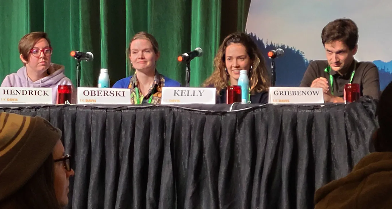 The UC Davis Entomology Team won the Entomological Society of America's Entomology Games national championship in 2022. From left are Madison Hendrick, Jill Oberski, Erin "Taylor" Kelly and captain Zachary Griebenow.