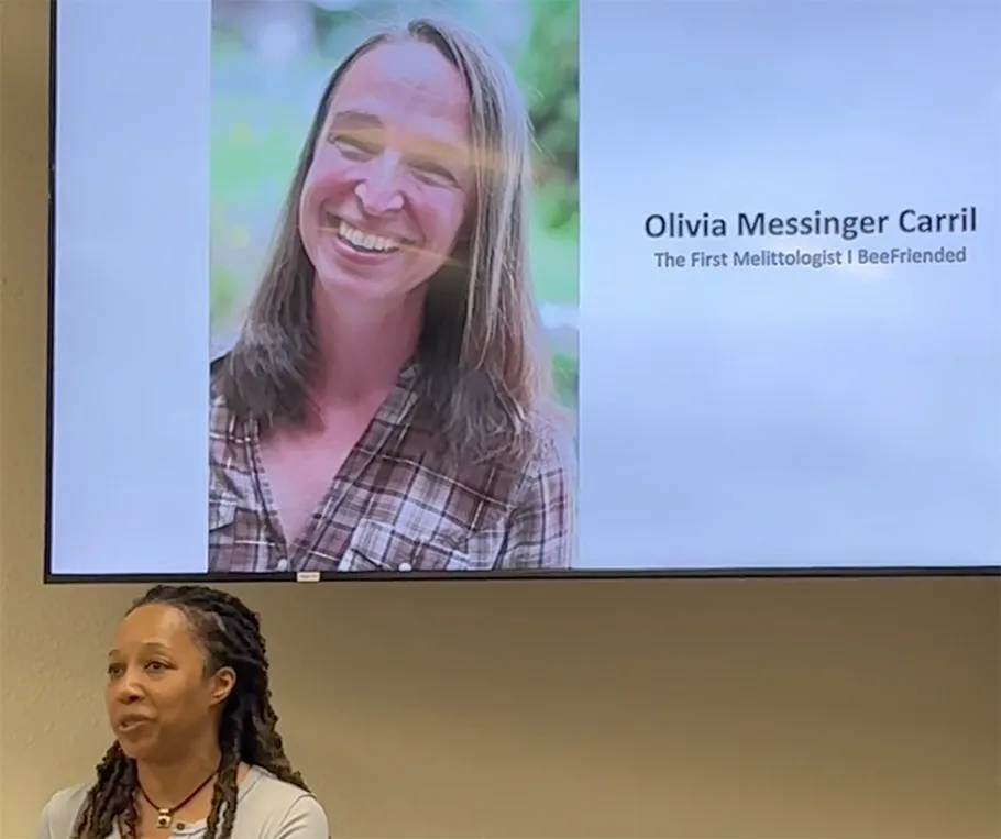 Krystle Hickman says the woman on the screen, Olivia Messinger Carril, "bee-friended" her.