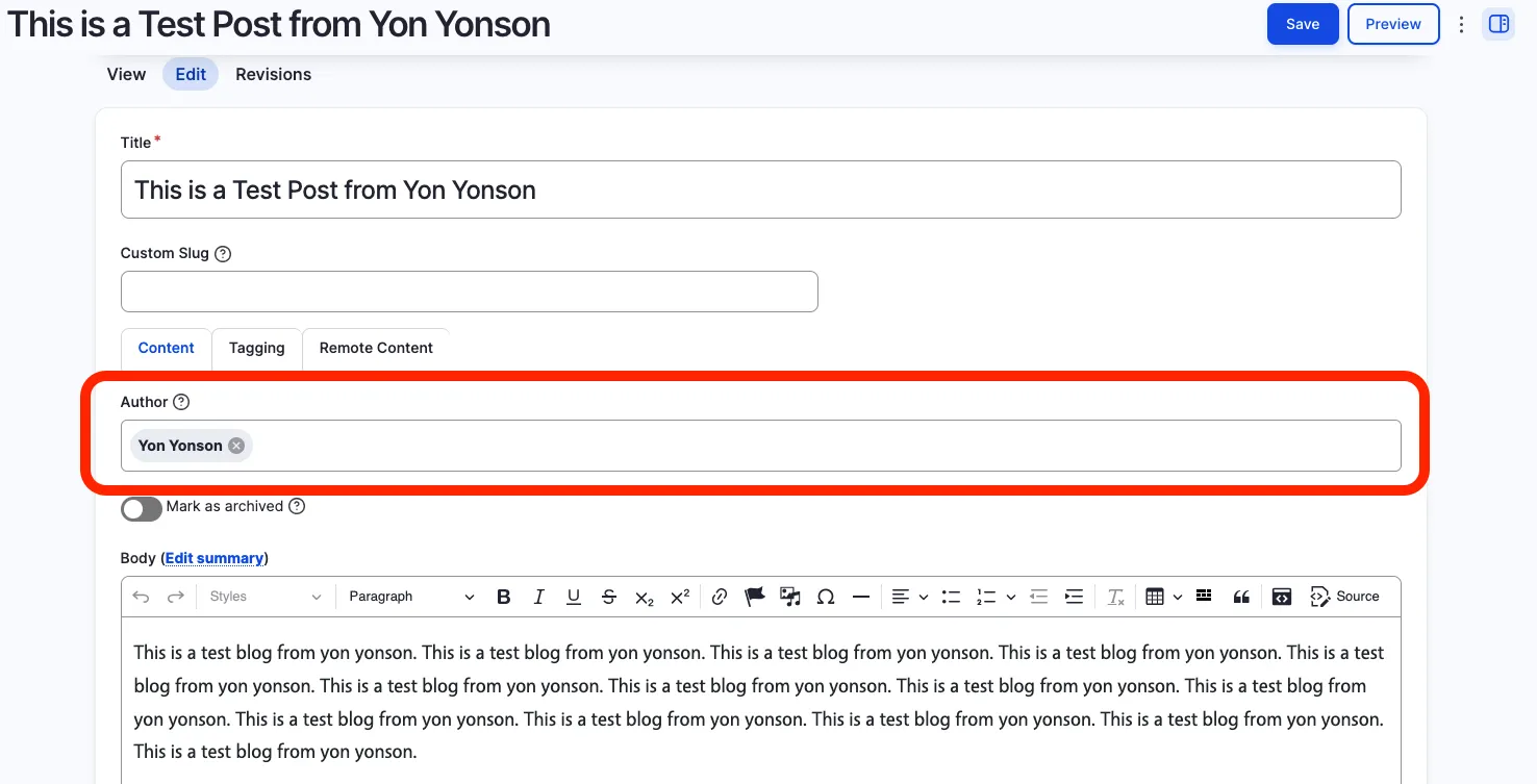 Adding new author
