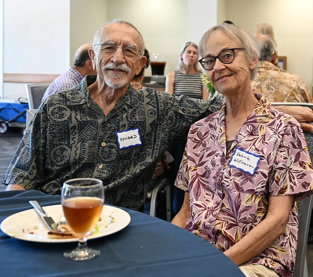 Howard Ferris and Valerie Williamson at a retirement luncheon