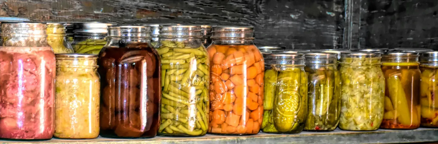 Jars of home-canned goods.