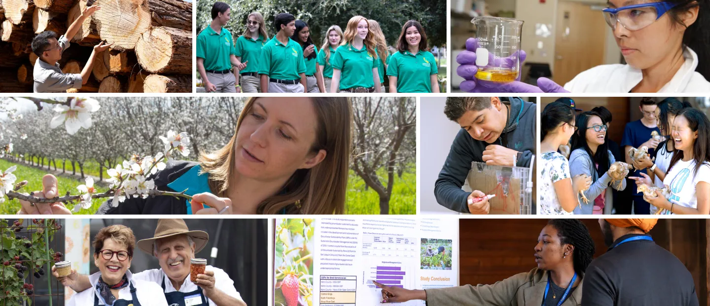 UC ANR academics, staff and volunteers in a collage grid