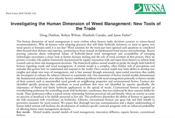 weed science article screen shot