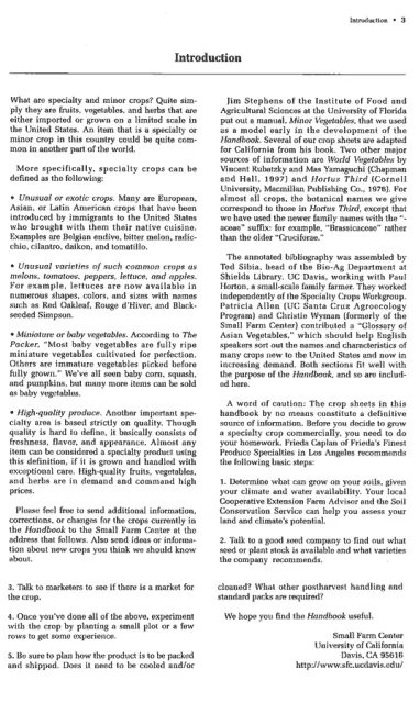 Introduction to Specialty and Minor Crops Handbook - Second Edition