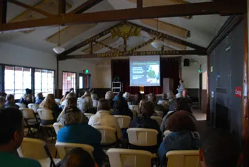 Photo of presentation and audience during Workshop at Camp Marston, Julian, CA