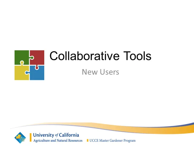 Screenshot of Collaborative Tools PowerPoint slide with subheading