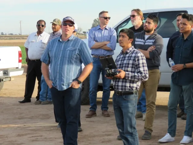 UCCE Weed Advisor Pratap Devkota practices flying a drone