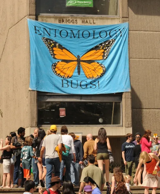 This was the scene at a recent UC Davis Picnic Day at Briggs Hall, home of the UC Davis Department of Entomology and Nematology. This year's Picnic Day is April 22. (Photo by Kathy Keatley Garvey)