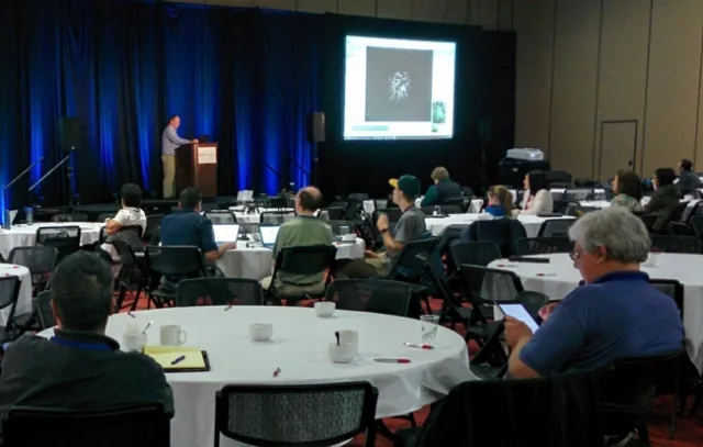 IGIS Academic Coordinator Sean Hogan teaches a workshop on drone technology at CalGIS 2017