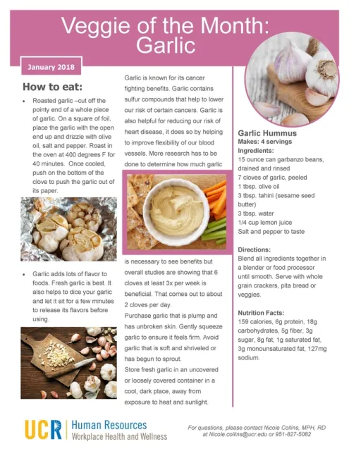 January 2018 - Veggies of the Month Page 1