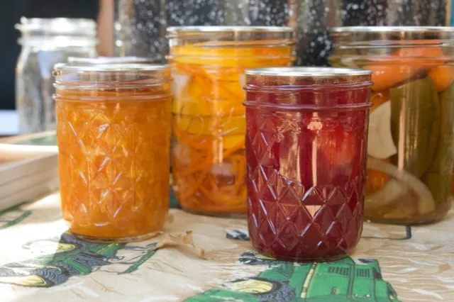 Jars are cleaned, dried and lids removed prior to storage. Photo credit: UC Master Food Preserver Program.