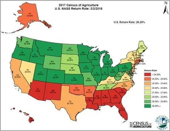 Census of Agriculture Return Rate Map.