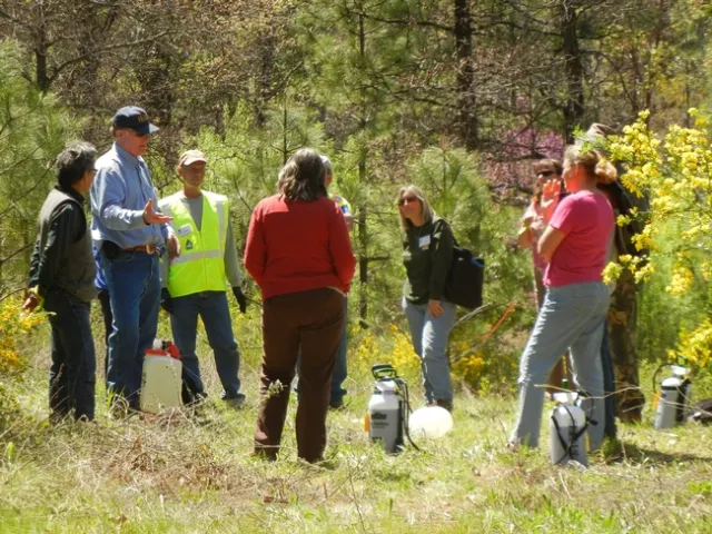 UCCE rangeland advisor meets with ranchers in the field to discuss rangeland management decisions.