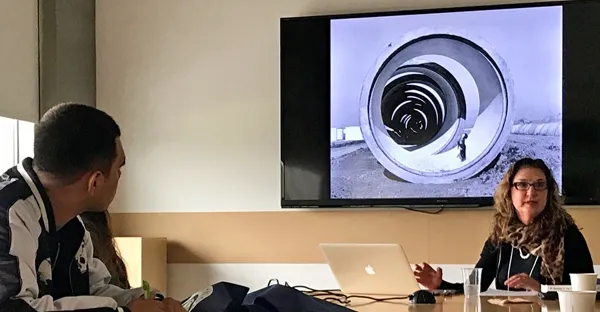 Rina Faletti presenting her research at UC Merced. Photo by Faith Kearns.