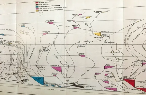 One of the images from Faletti's exhibit shows a unique perspective on California's water from high to low elevation, beginning in the Sierra.