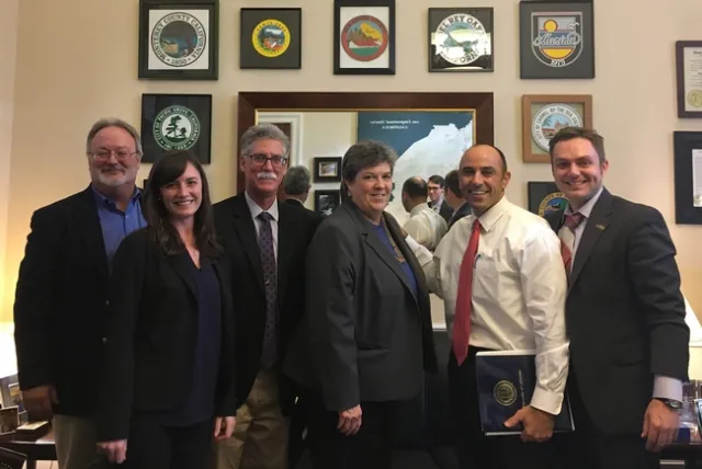 From left, Gilless, Megaro, Mellano, Humiston, Jimmy Panetta (whose district includes Monterey and Santa Cruz counties) and Minto.