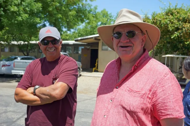 Andreas Westphal, right, with long-time nematology staff research associate Tom Buzo.