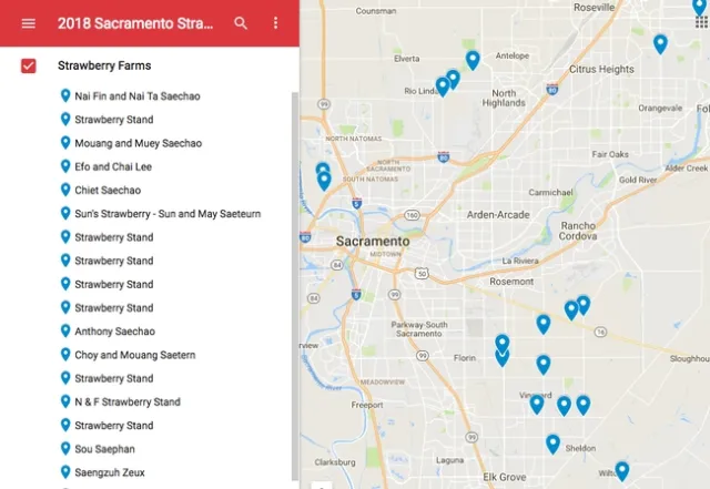 To help consumers find the Mien farm stands, UC Cooperative Extension has created a map showing locations in the Sacramento area at http://bit.ly/strawberrystands.