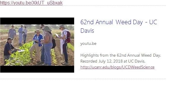 2018 UC Weed Day video UCANR