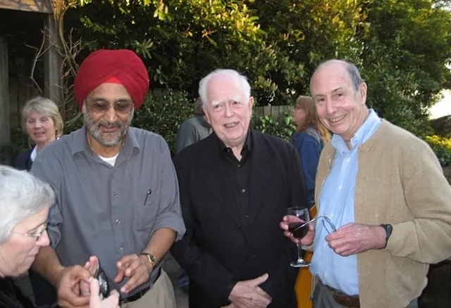 Casida, center, with his former grad students Sarjeet Gill, UC Riverside professor, and Bruce Hammock, UC Davis professor.