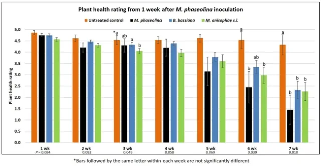 Data combined for each entomopathogenic fungus