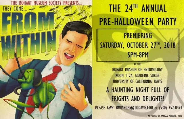 This is the creative invitation, the work of UC Davis undergraduate entomology student and talented artist Karissa Merritt.