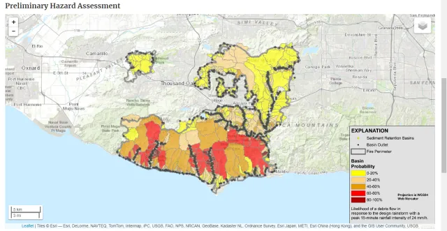 Preliminary Woolsey and Hill Fire Hazard Assessment from USBR, 11/20/18. Click on the image for an updated assessment.
