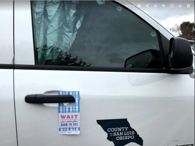 Do not disturb sign for vehicle door