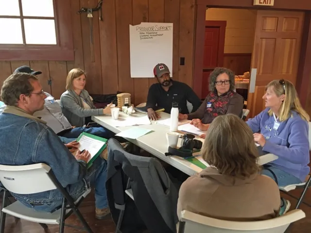A group of Plumas-Sierra food policy council members at their October 2017 food summit.