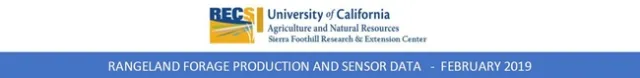 SFREC Rangeland Forage Production and Sensor Data - February 2019