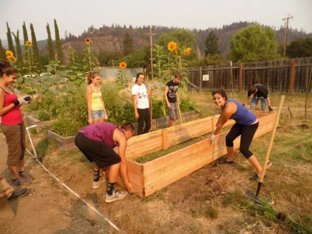 Native youth garden box installation